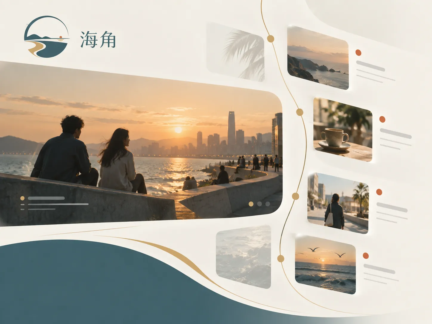 清晨公交车窗外的城市街景